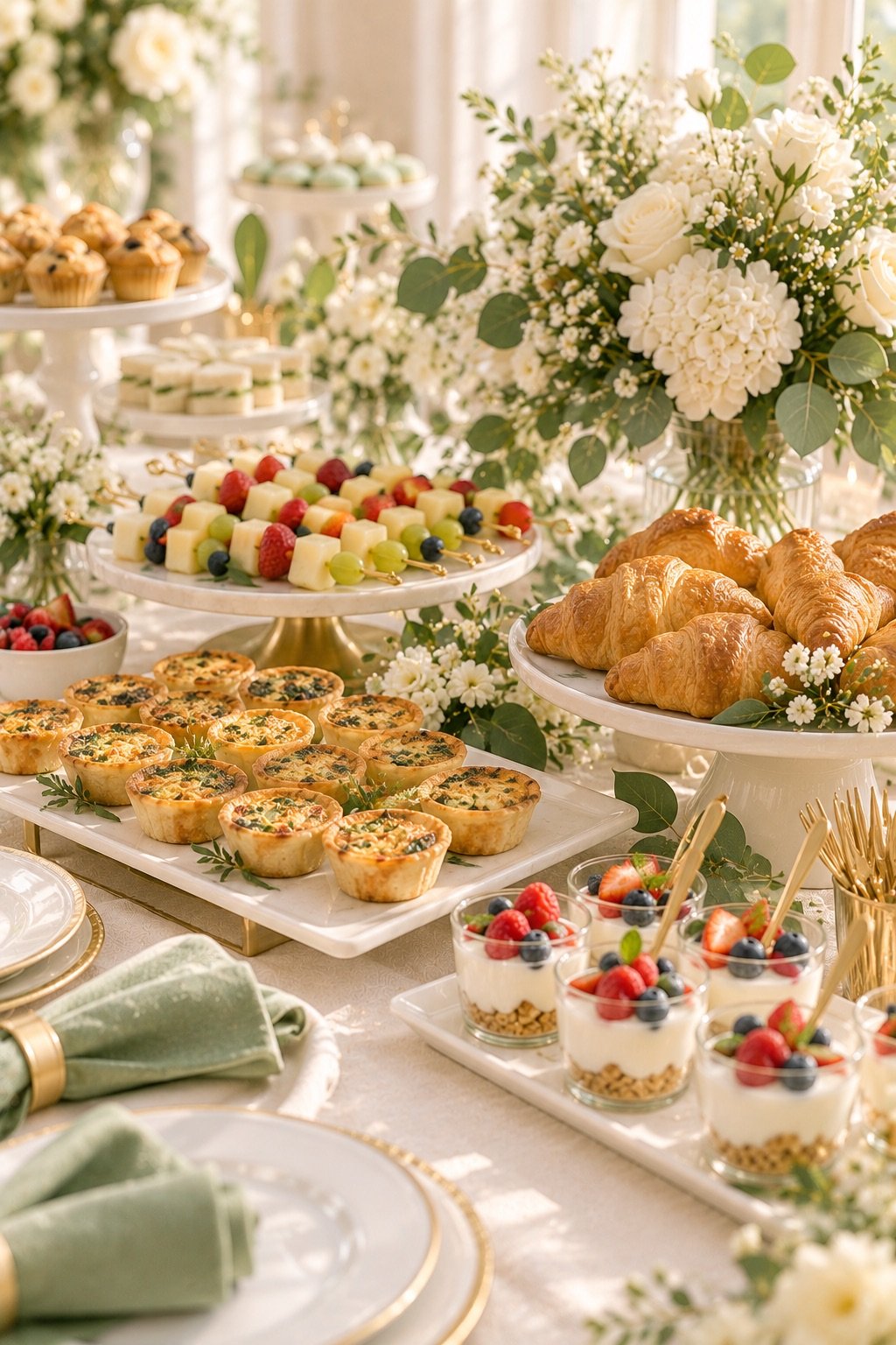 Light brunch buffet for a baptism party